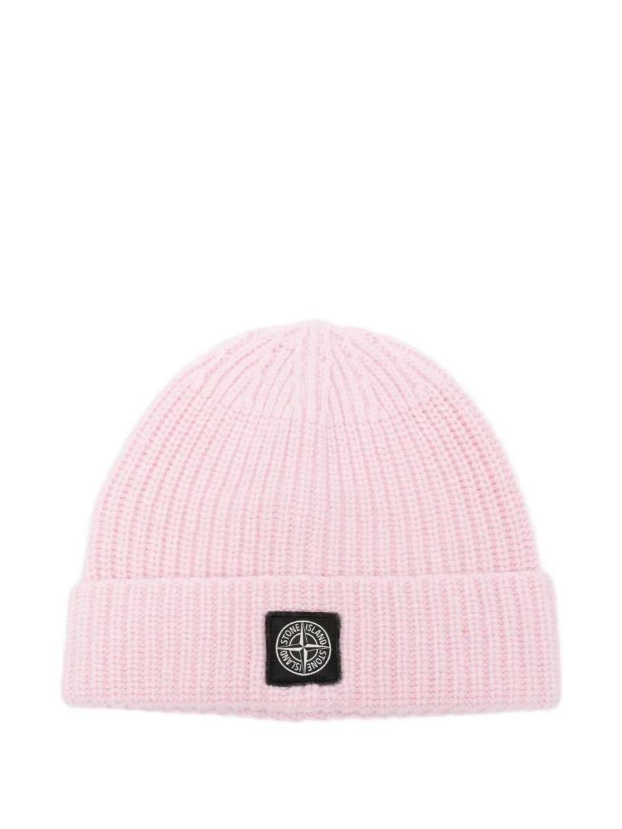 Stone Island Light Wool Knitted Beanie With Compass Patch Accessories