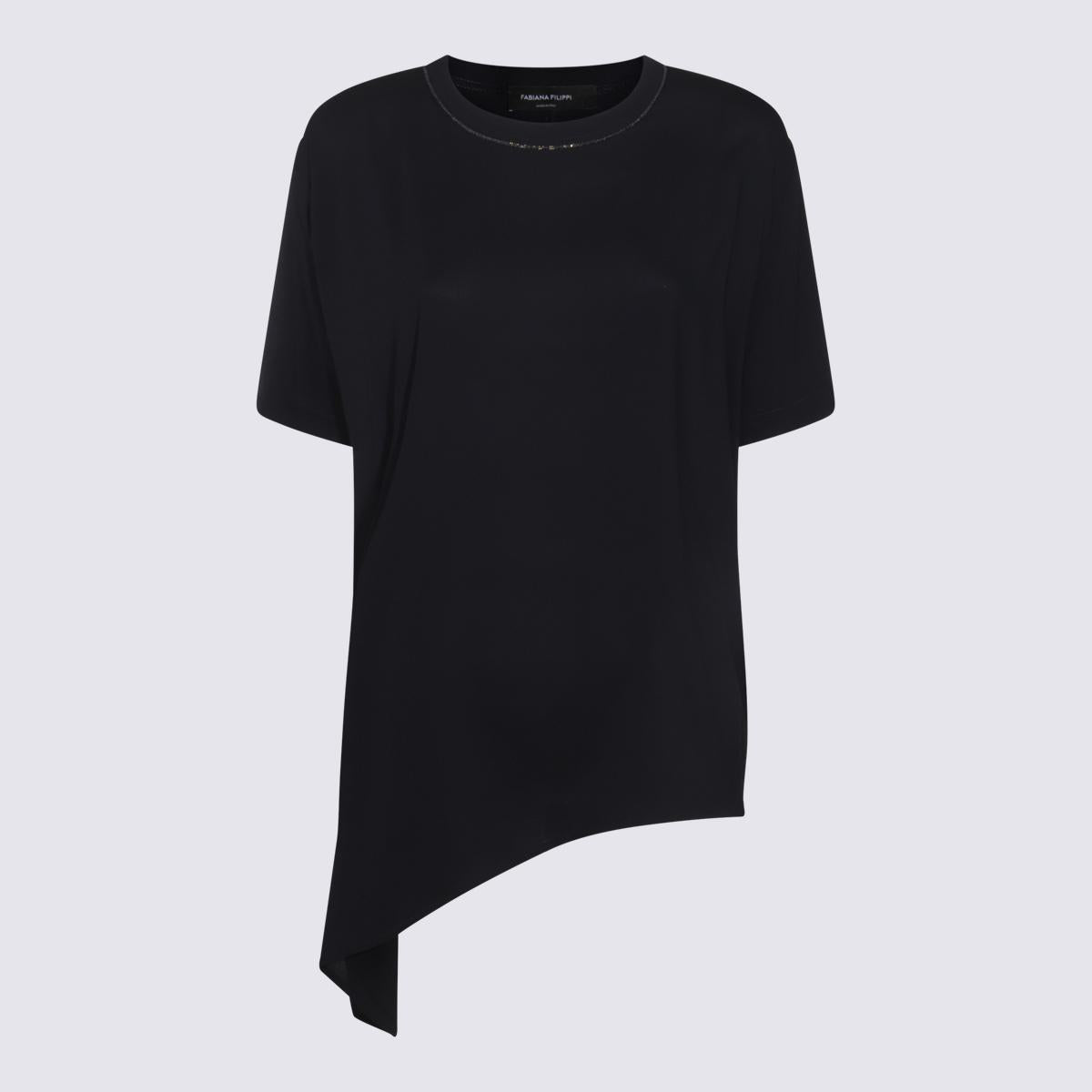 Fabiana Filippi Dark Blue Viscose T-Shirt