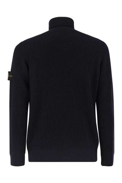Stone Island Finely Ribbed Turtleneck Sweater