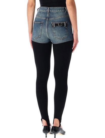 Coperni Hybrid Rib Knit And Denim Trompe-L'Œil Pants