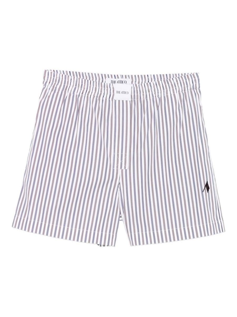 The Attico Striped Cotton Shorts