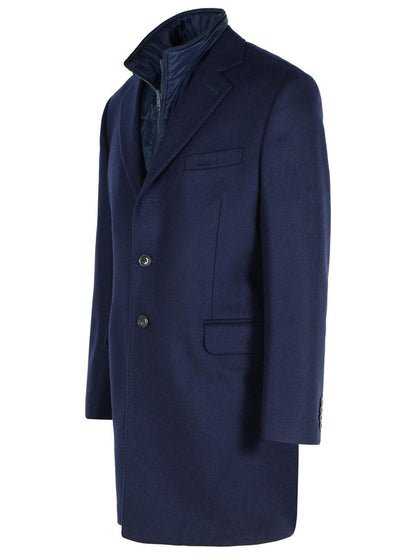 Fay Blue Wool Blend Coat