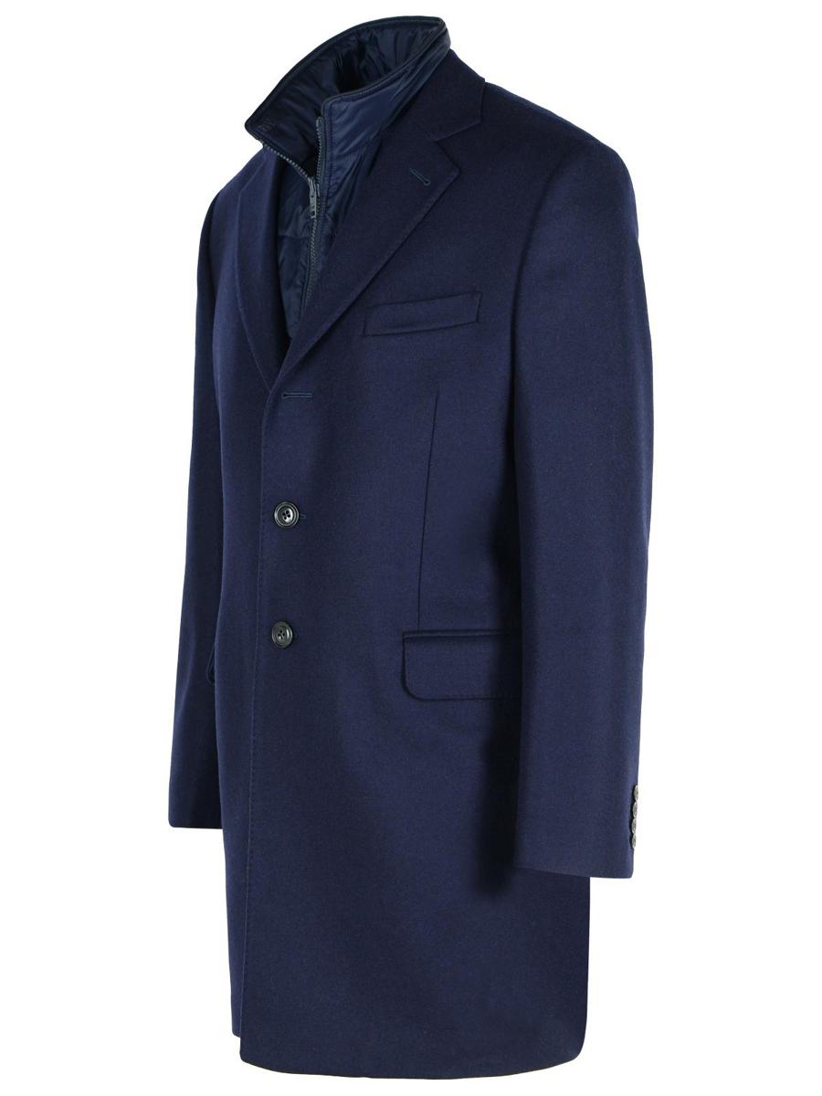Fay Blue Wool Blend Coat