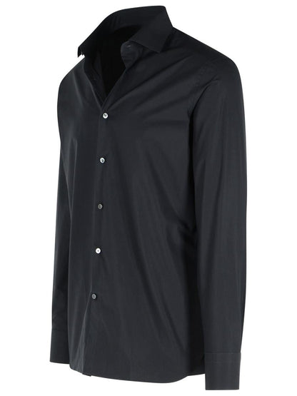 Zegna 'Trofeo' Dark Blue Cotton Shirt