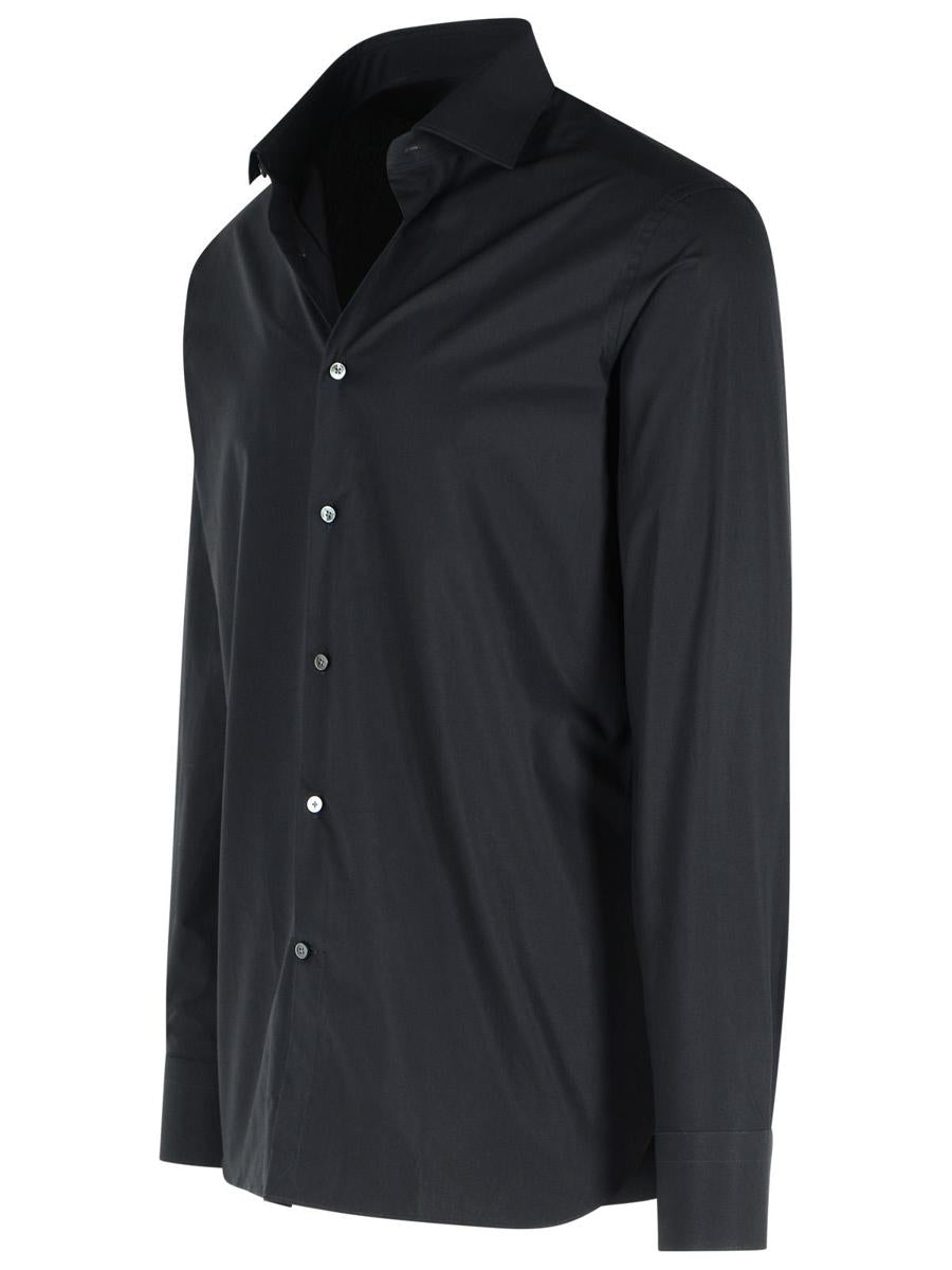 Zegna 'Trofeo' Dark Blue Cotton Shirt
