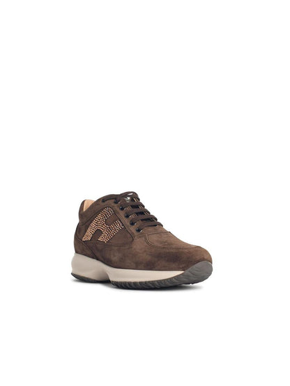Hogan 'Interactive' Brown Suede Sneakers