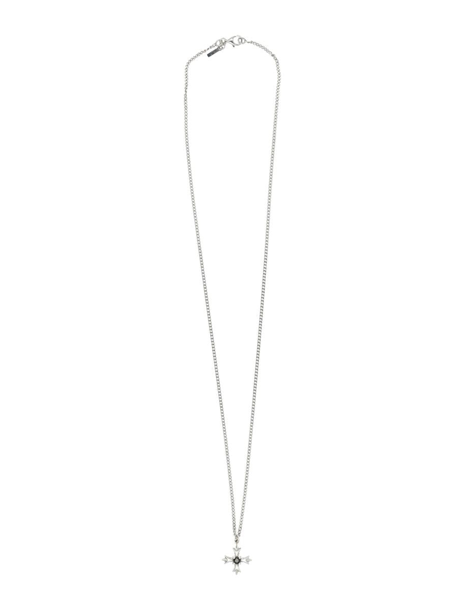 Emanuele Bicocchi Crest And Crystal Necklace
