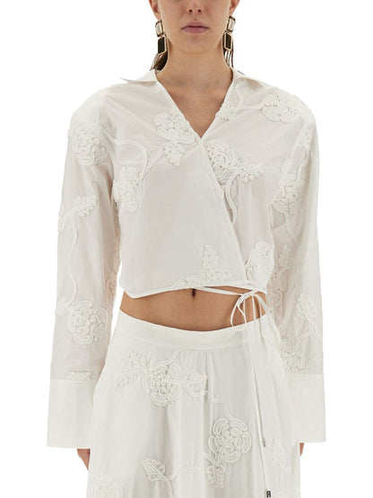 Rotate Birger Christensen Wrap-Around Shirt Top