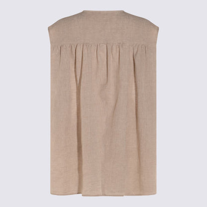 Fabiana Filippi Beige Linen Top