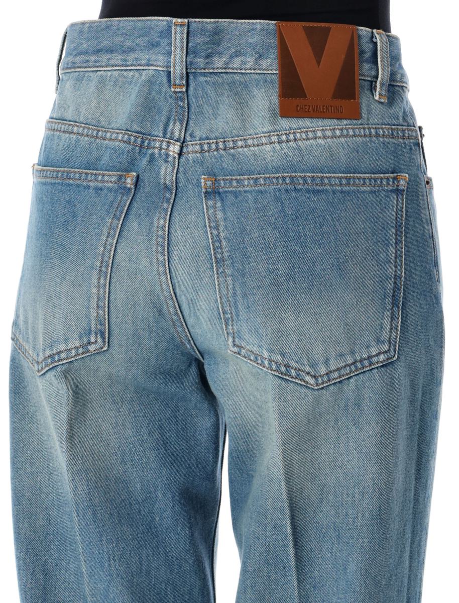 Valentino Garavani Jacquard Trims Denim Pant