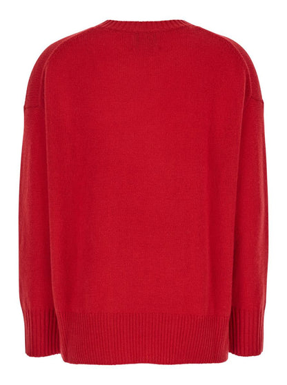 Red Crewneck Sweater In Cashmere Woman
