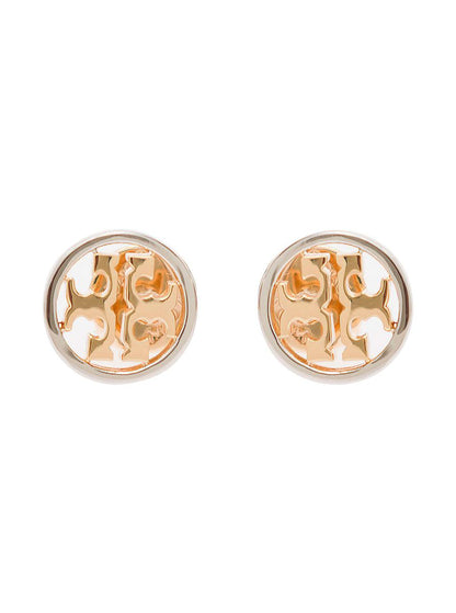 'Miller Stud' Earrings With Logo Detail In Brass Woman