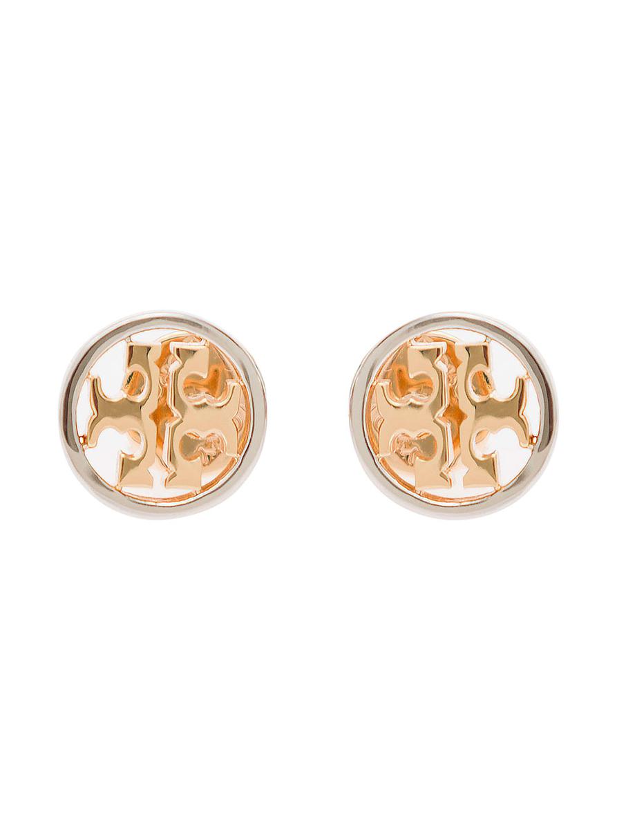 'Miller Stud' Earrings With Logo Detail In Brass Woman