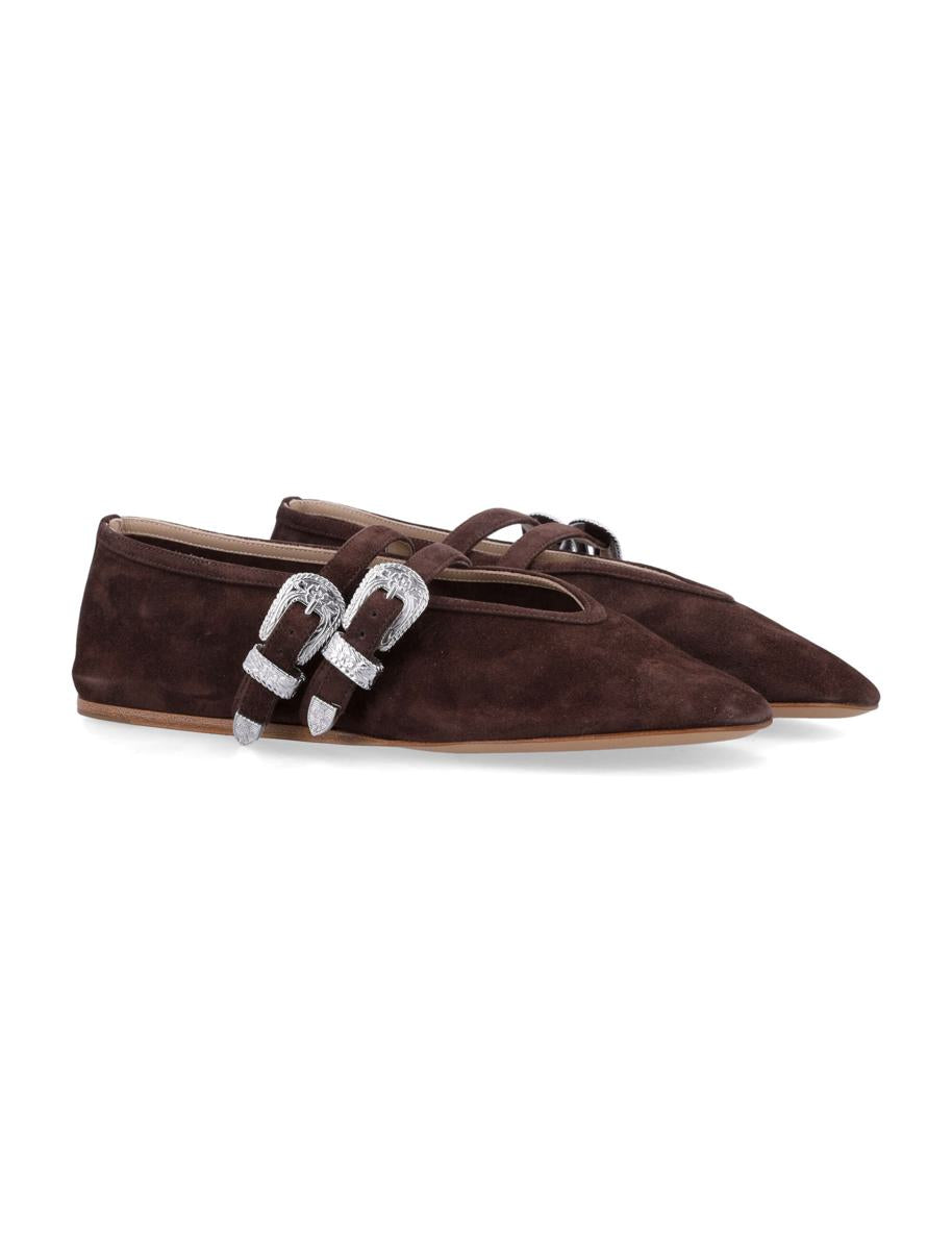 Le Monde Beryl Claudia Ballet Slippers Chocolate Suede