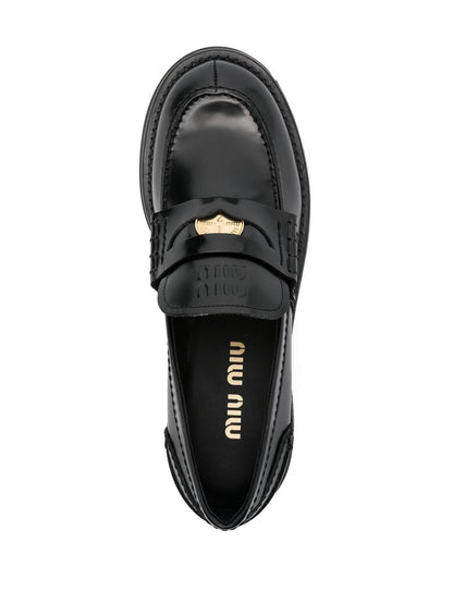 Miu Miu Brushed Leather Penny Loafers