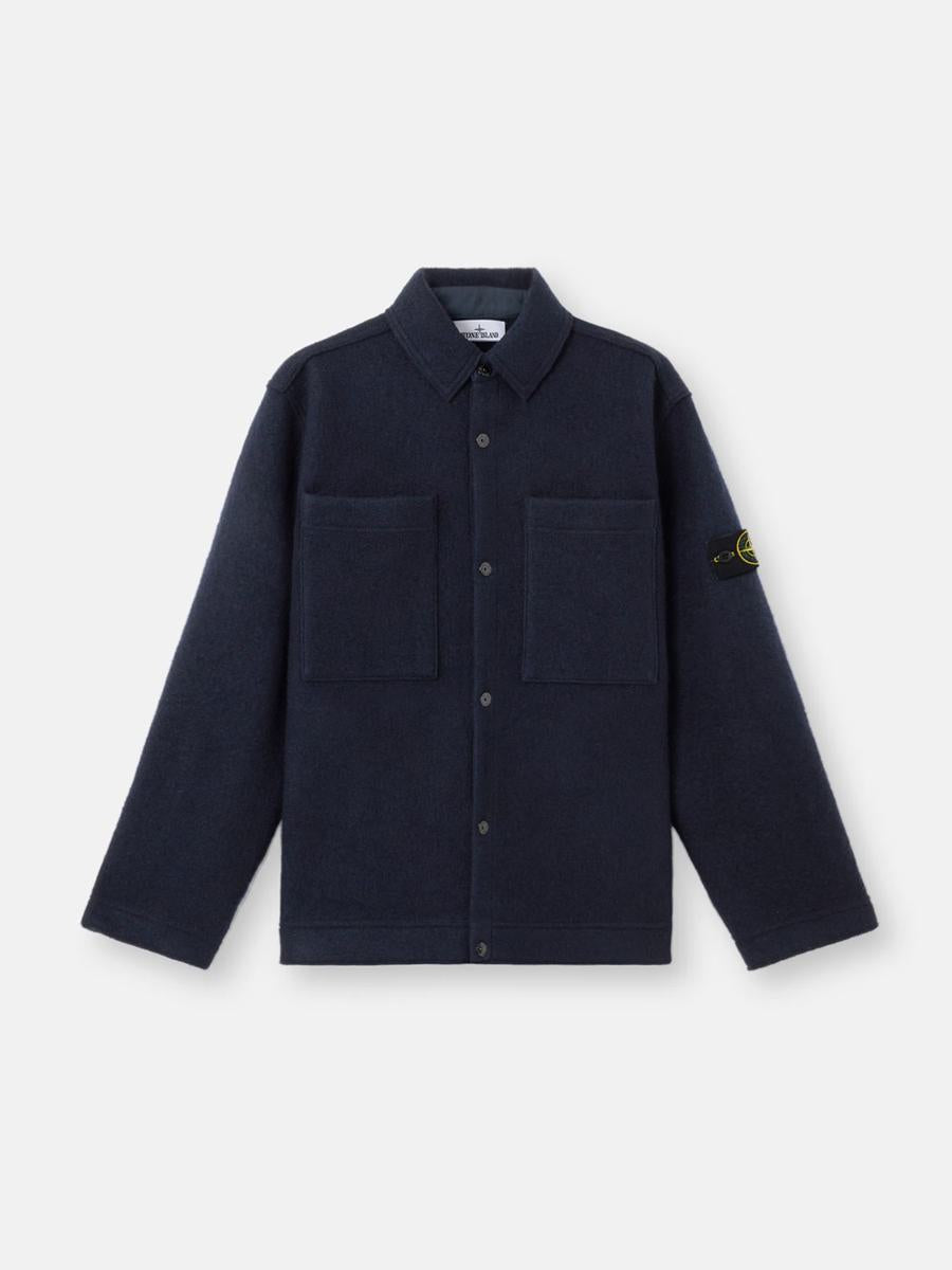 Stone Island Shirt In Felted Rws Wool
