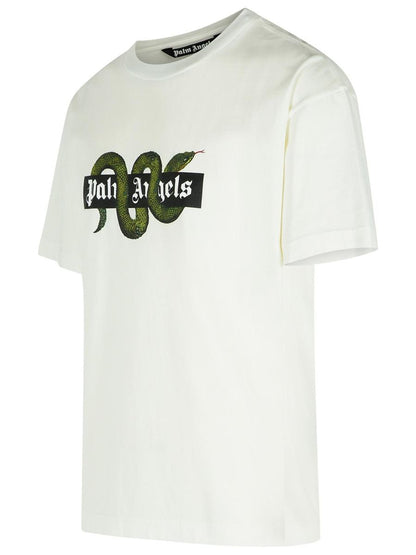 Palm Angels White Cotton T-Shirt