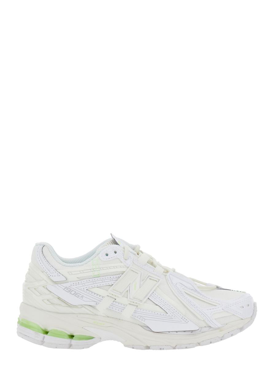 '1906R' White Sneaker With Mesh Design And Side Logo In Synthetic Fiber Unisex