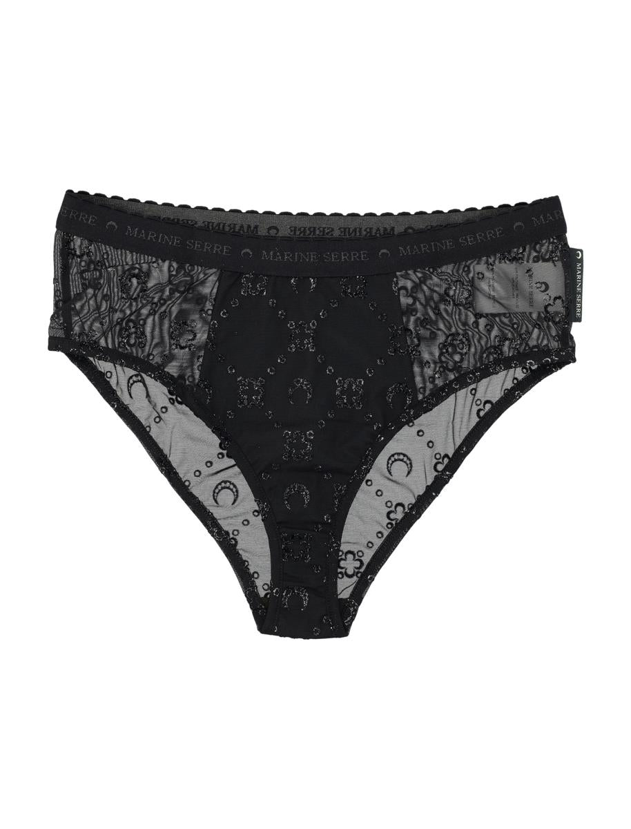 Marine Serre High Elastic Brief Mesh Flock Glitter