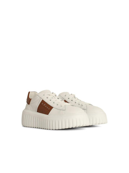 Hogan 'H Stripes' Ivory Leather Sneakers