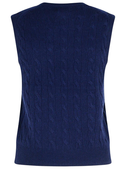 Polo Ralph Lauren Navy Wool And Cashmere Vest