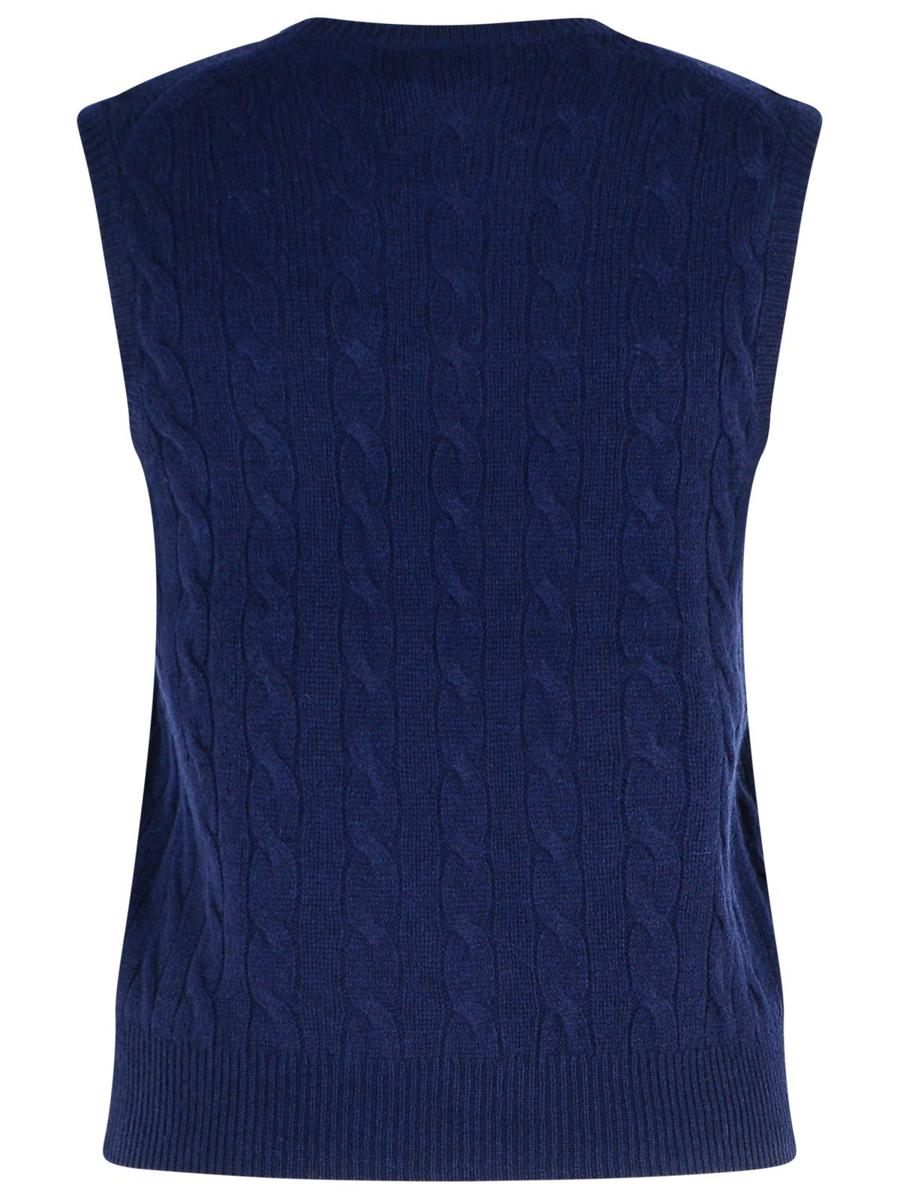 Polo Ralph Lauren Navy Wool And Cashmere Vest
