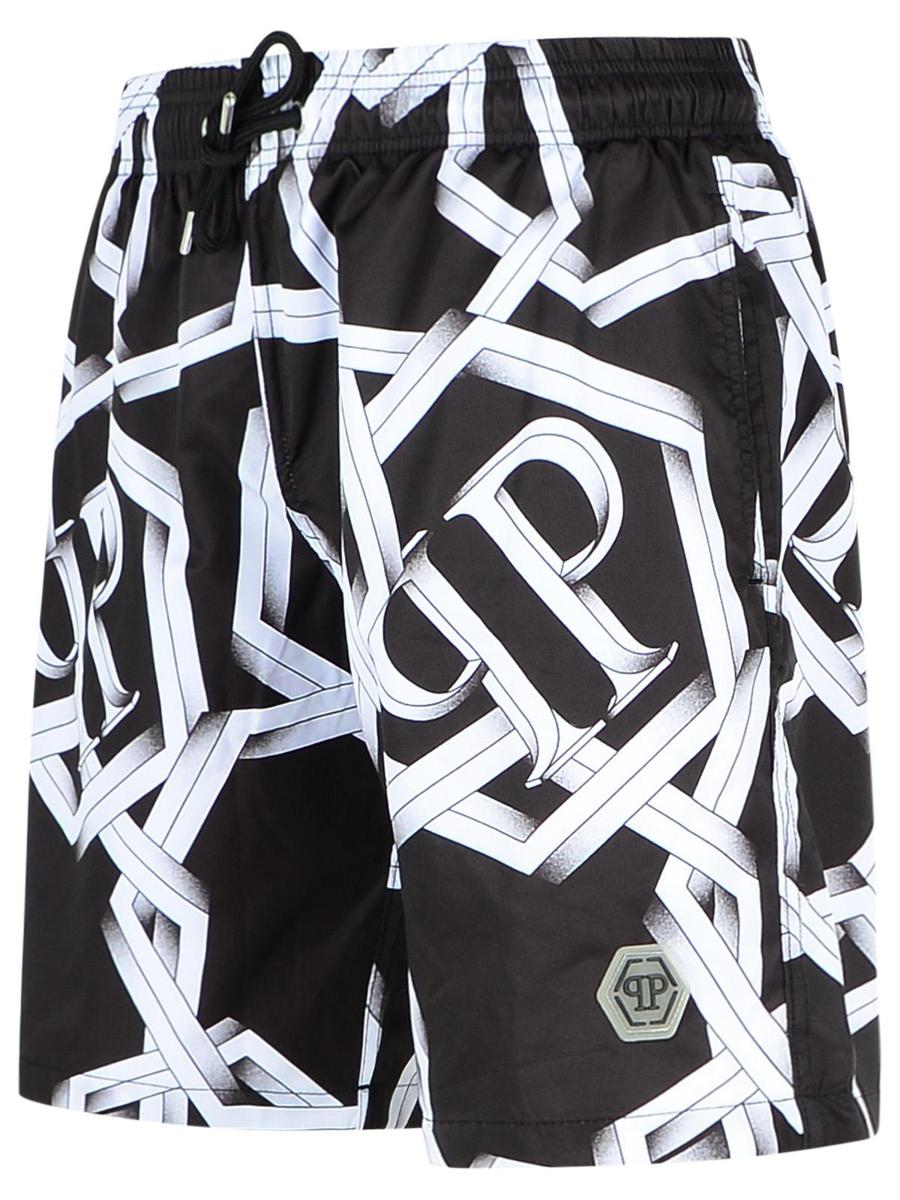 Philipp Plein Black Polyester Swimsuit