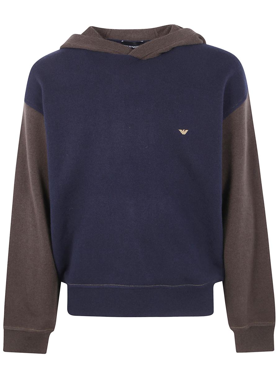 Emporio Armani Hooded Bicolor Sweater Clothing