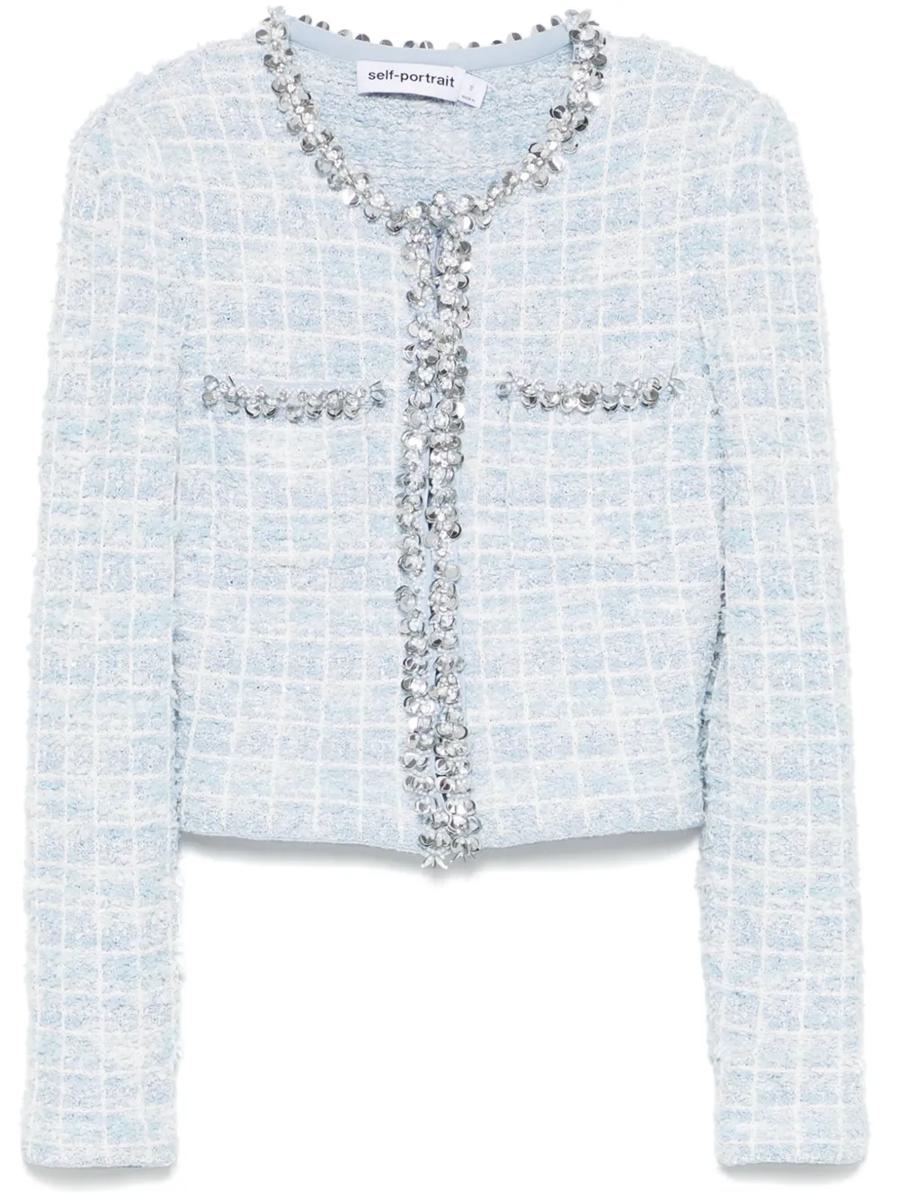 Self-Portrait Checked Cardigan