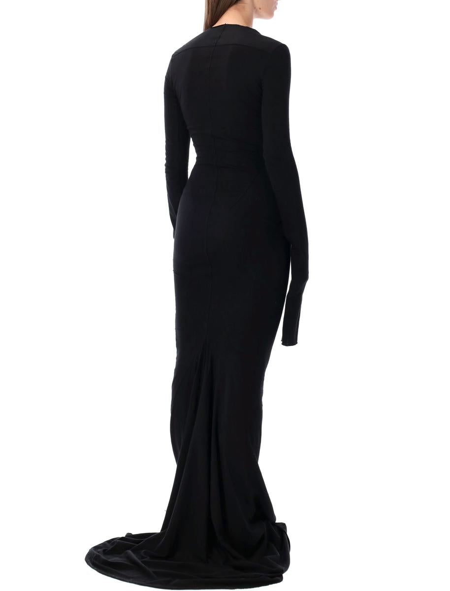 Rick Owens Drkshdw Edfu Black Cotton Jersey Gown