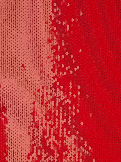 Red Sequin Skirt With Rear Single Slit In Tech Fabric Woman