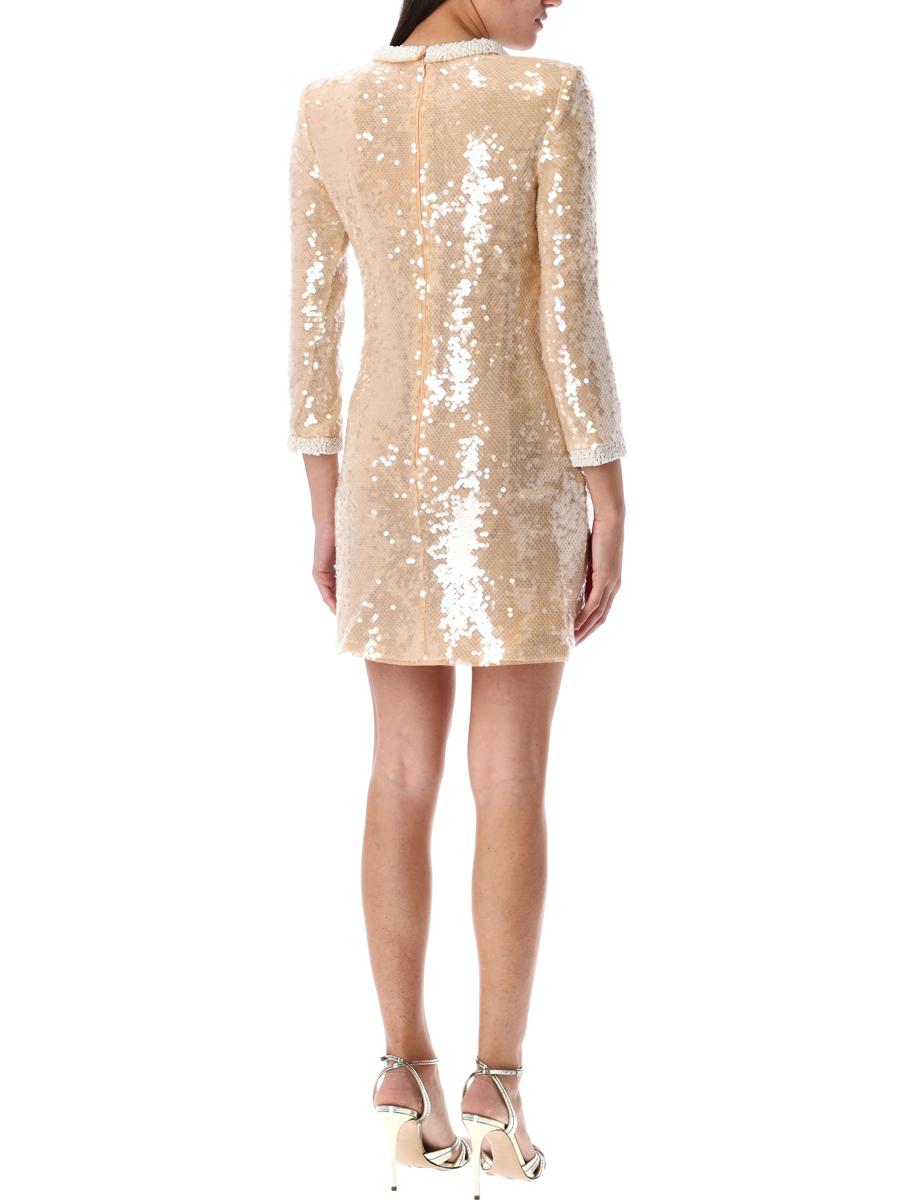 Self-Portrait Pearl Trim Sequin Mini Dress