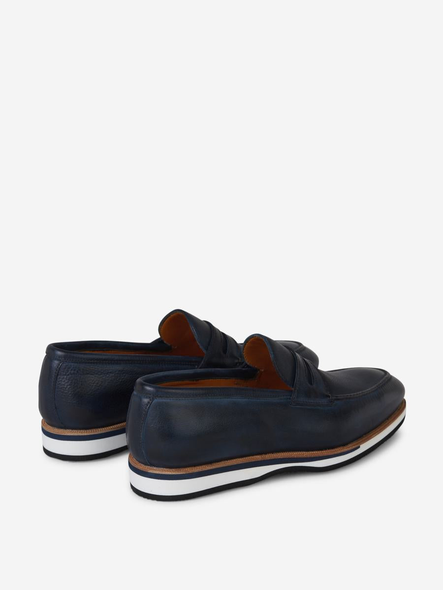 Bontoni Constrast Sole Leather Loafers