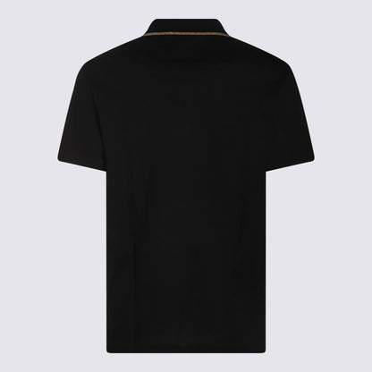 Versace Black Cotton Polo Shirt
