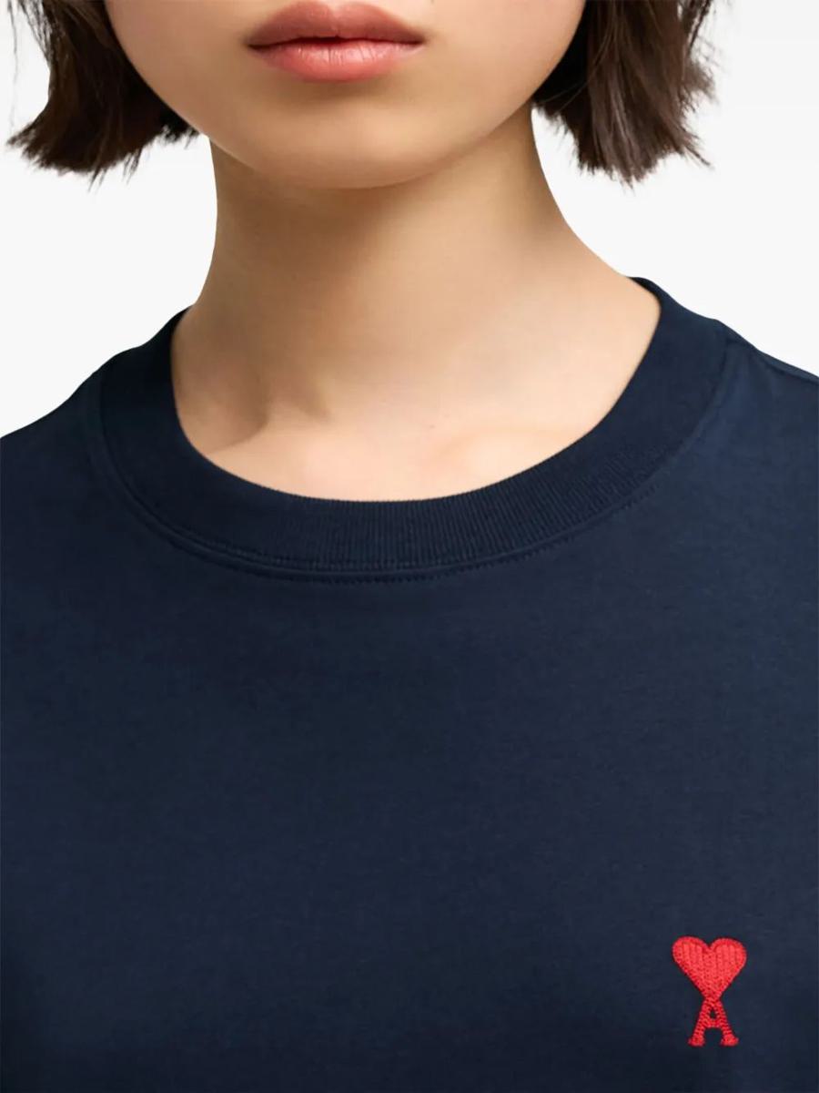 Tshirt Manches Longues AMI Paris De Coeur Rouge