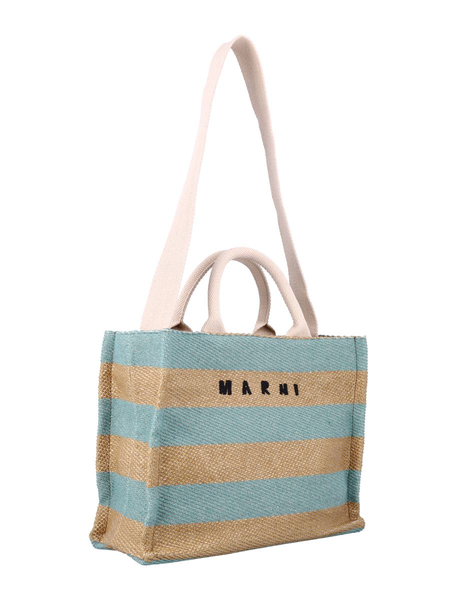 Marni Raffia-Effect Small Tote Bag