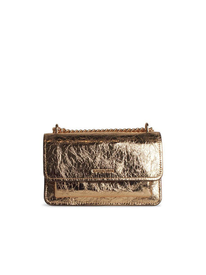 Michael Kors 'Claire' Gold Leather Crossbody Bag