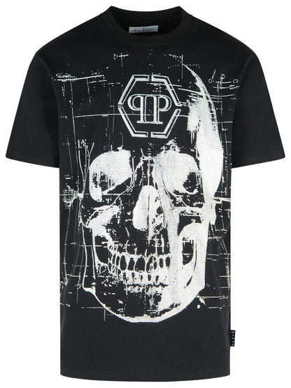 Philipp Plein Black Cotton T-Shirt