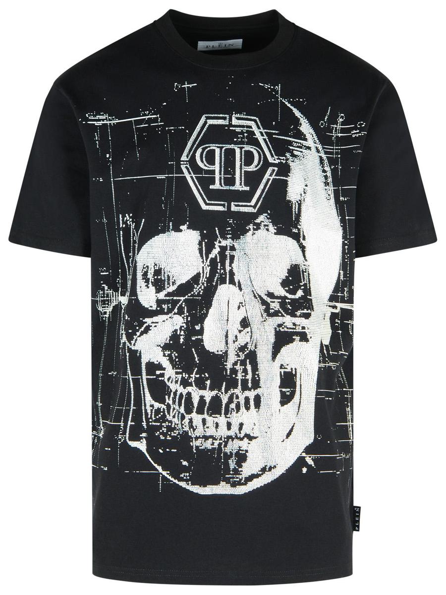 Philipp Plein Black Cotton T-Shirt