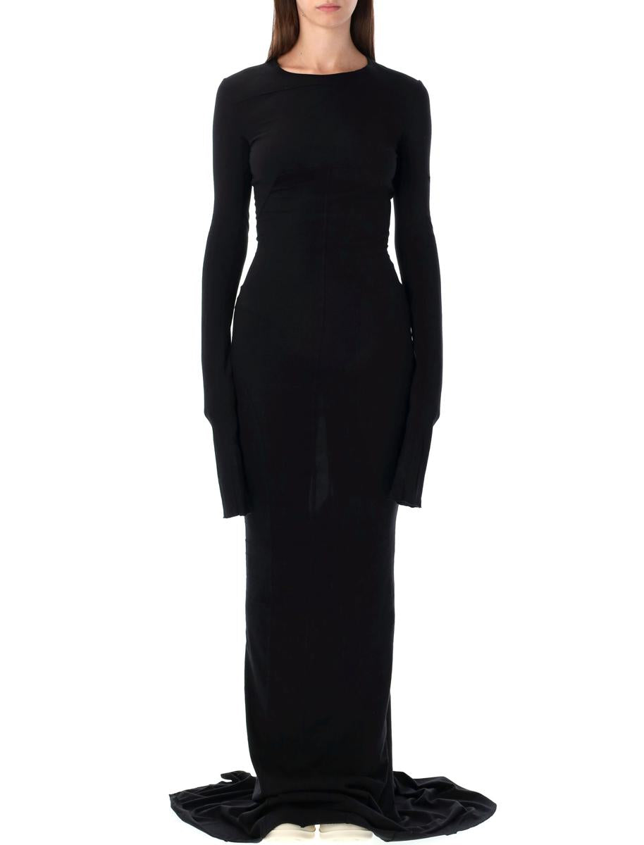 Rick Owens Drkshdw Edfu Black Cotton Jersey Gown