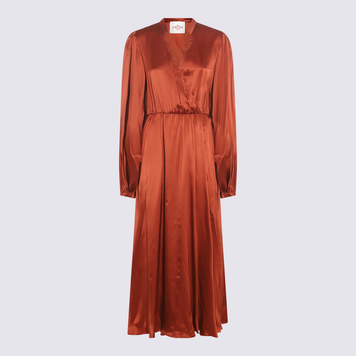 Crida Bronze Satin Matera Long Dress