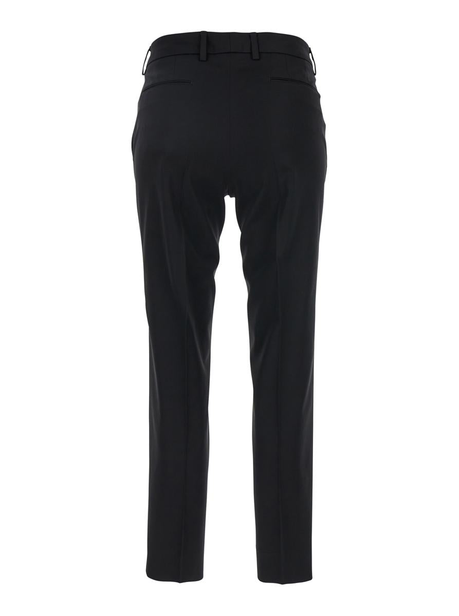 'New York' Black Pants With Belt Loops In Viscose Stretch Woman