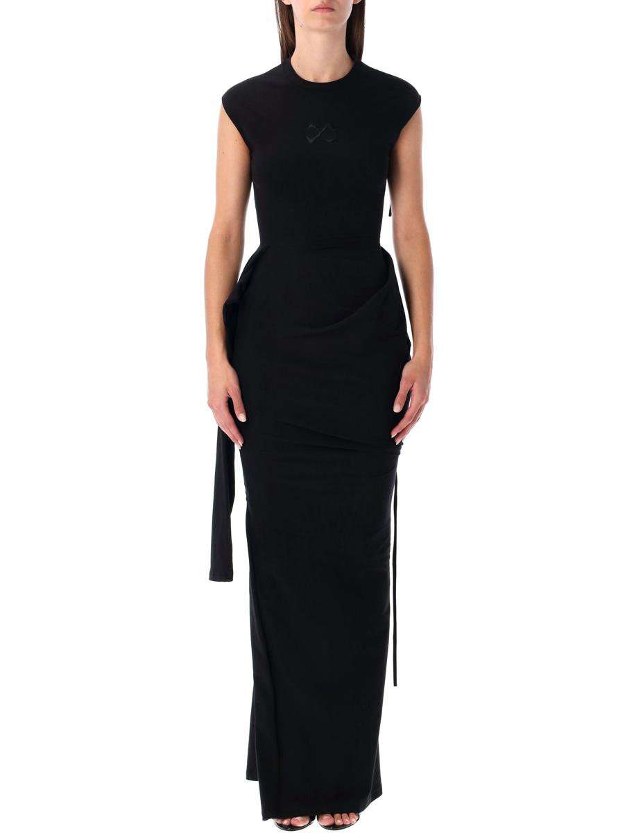 Ottolinger Sleevy Black Organic Cotton Maxi Dress