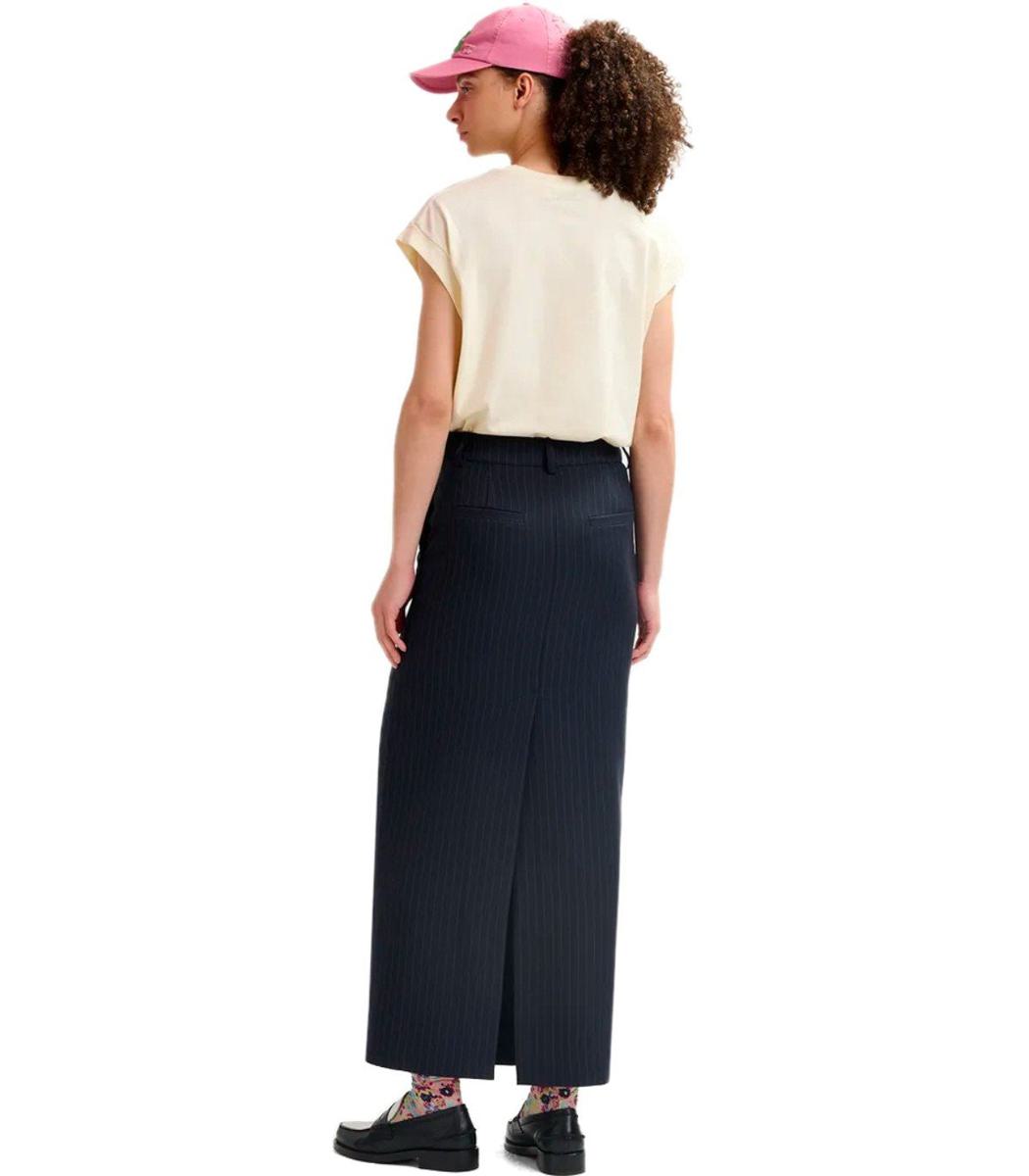 Essentiel Antwerp Glossary Navy Blue Midi Skirt