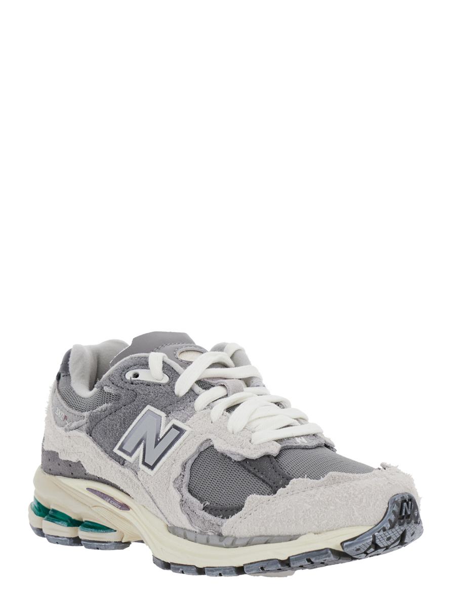 '2002R' Grey Low Top Sneakers With Logo Patch In Suede Unisex