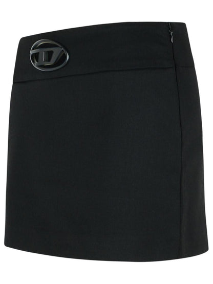 Diesel 'Dixy' Black Polyester Blend Miniskirt