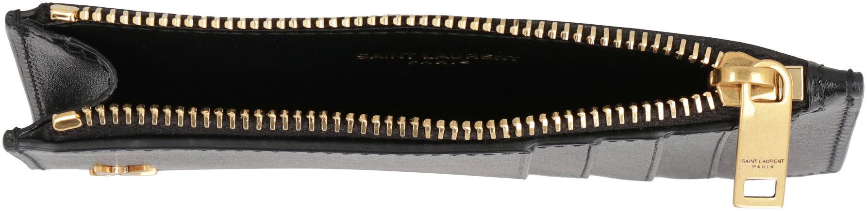 Saint Laurent Fragments Tiny Cassandre Smooth Leather Card Holder