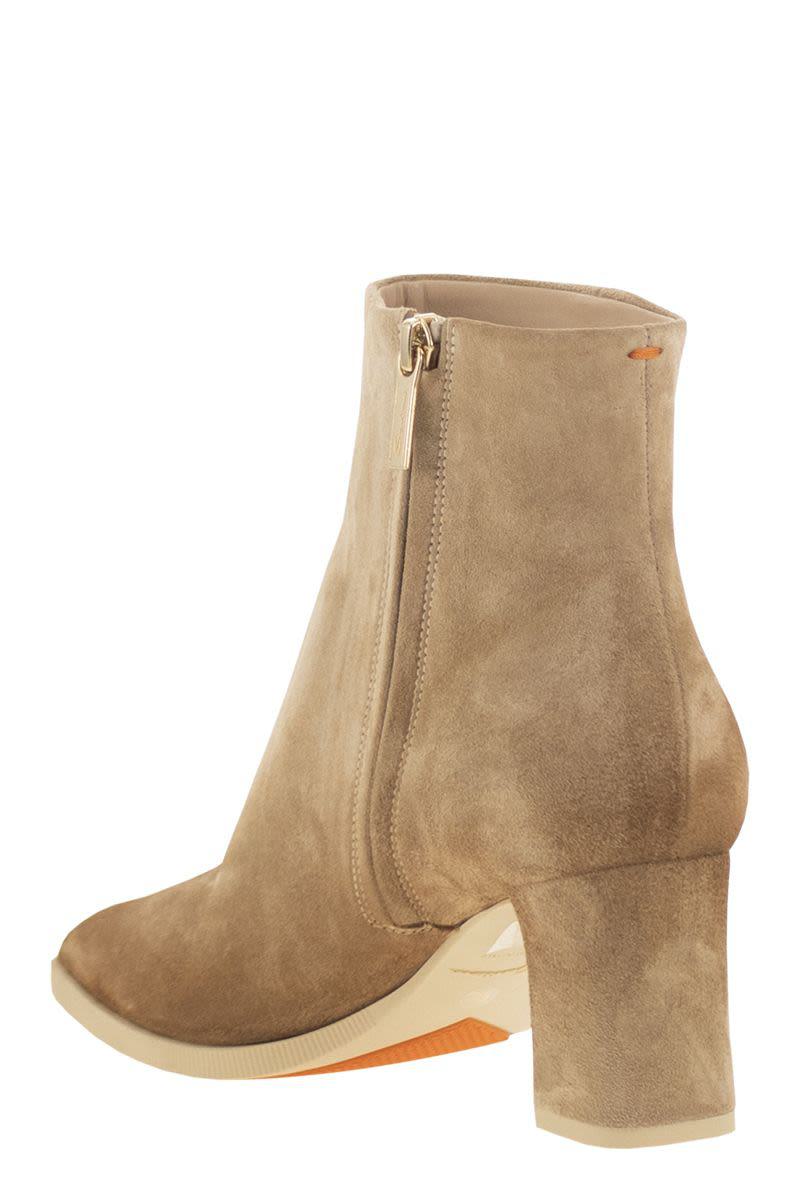 Santoni Mid-Heel Suede Ankle Boots