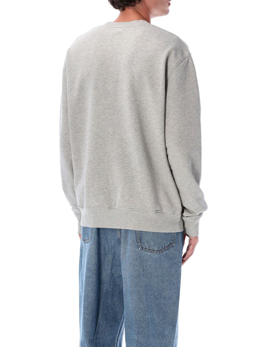 AMI Paris Grey Cotton  De Coeur Sweatshirt