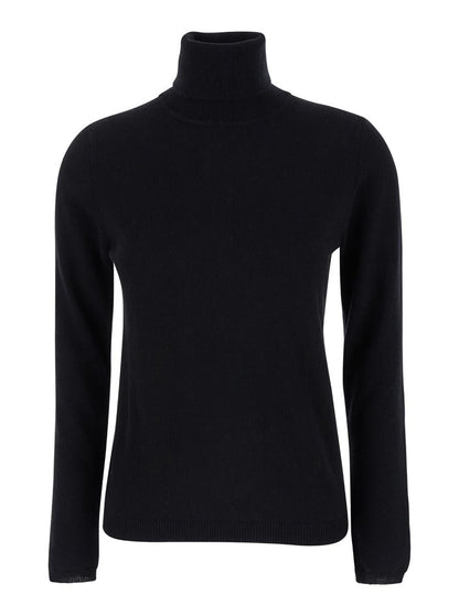 Black High Neck Sweater In Cashmere Woman